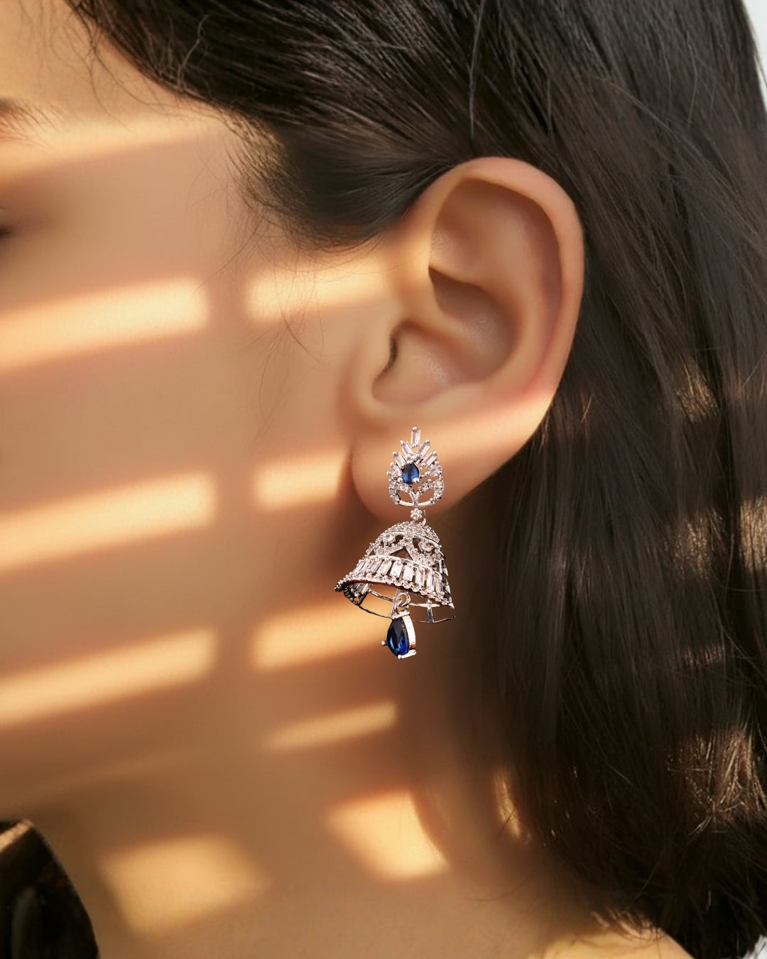 Blue Sapphire Jhumka
