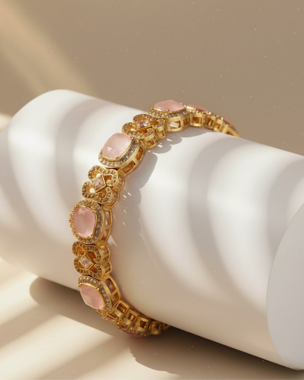 Pink Aquamarine Bangle