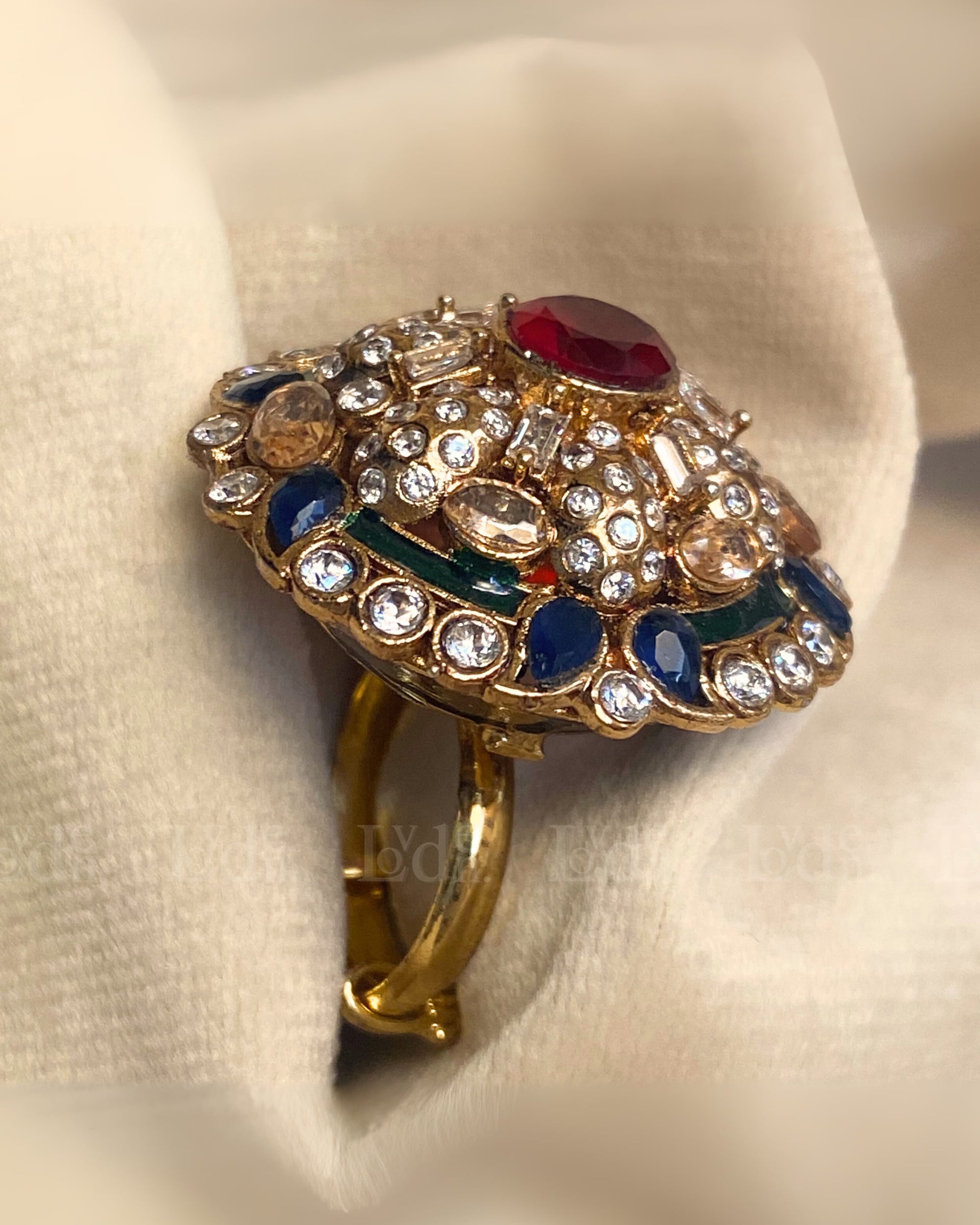 Multicolor Meena Ring