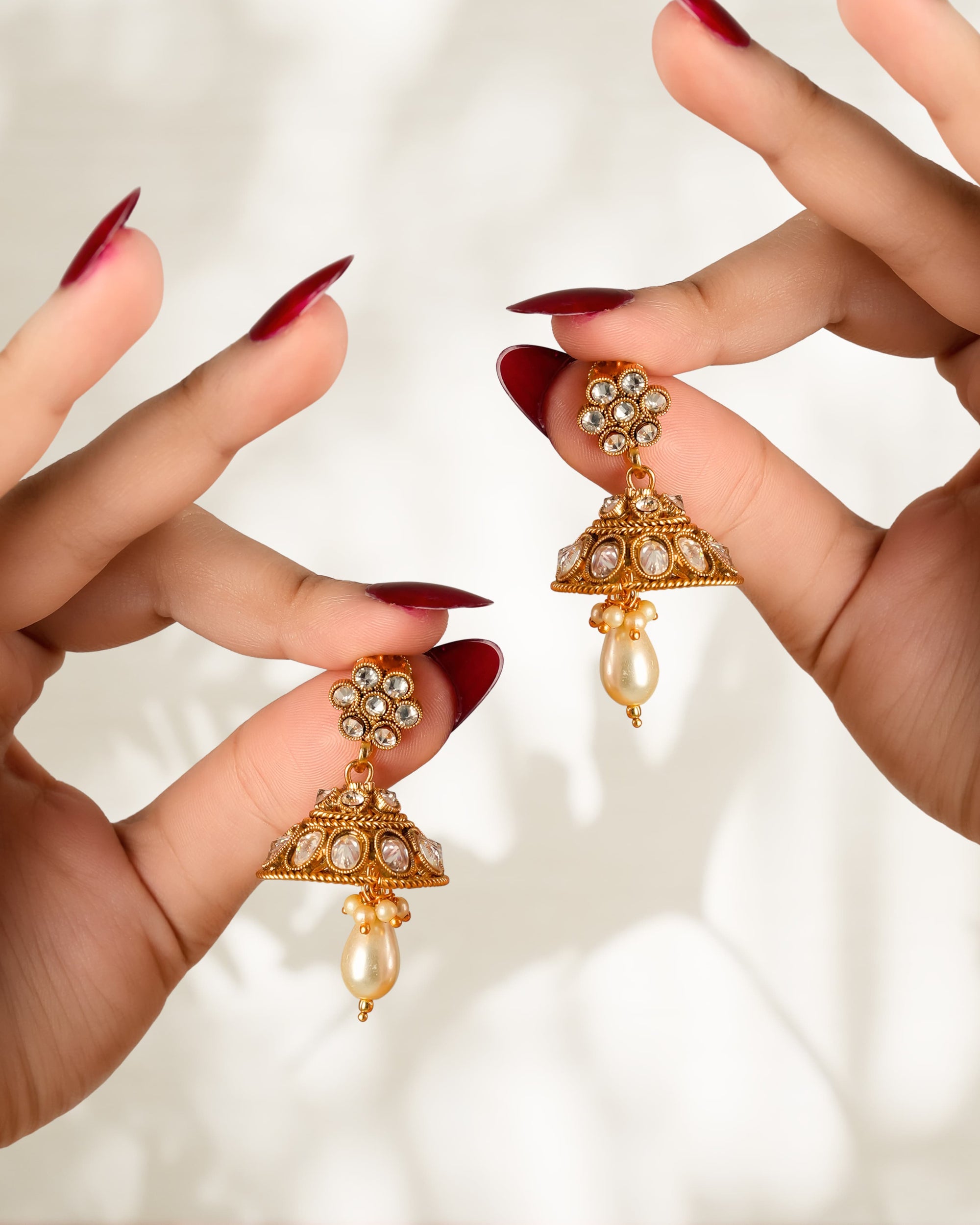 Dainty Golden Jhumki Earrings