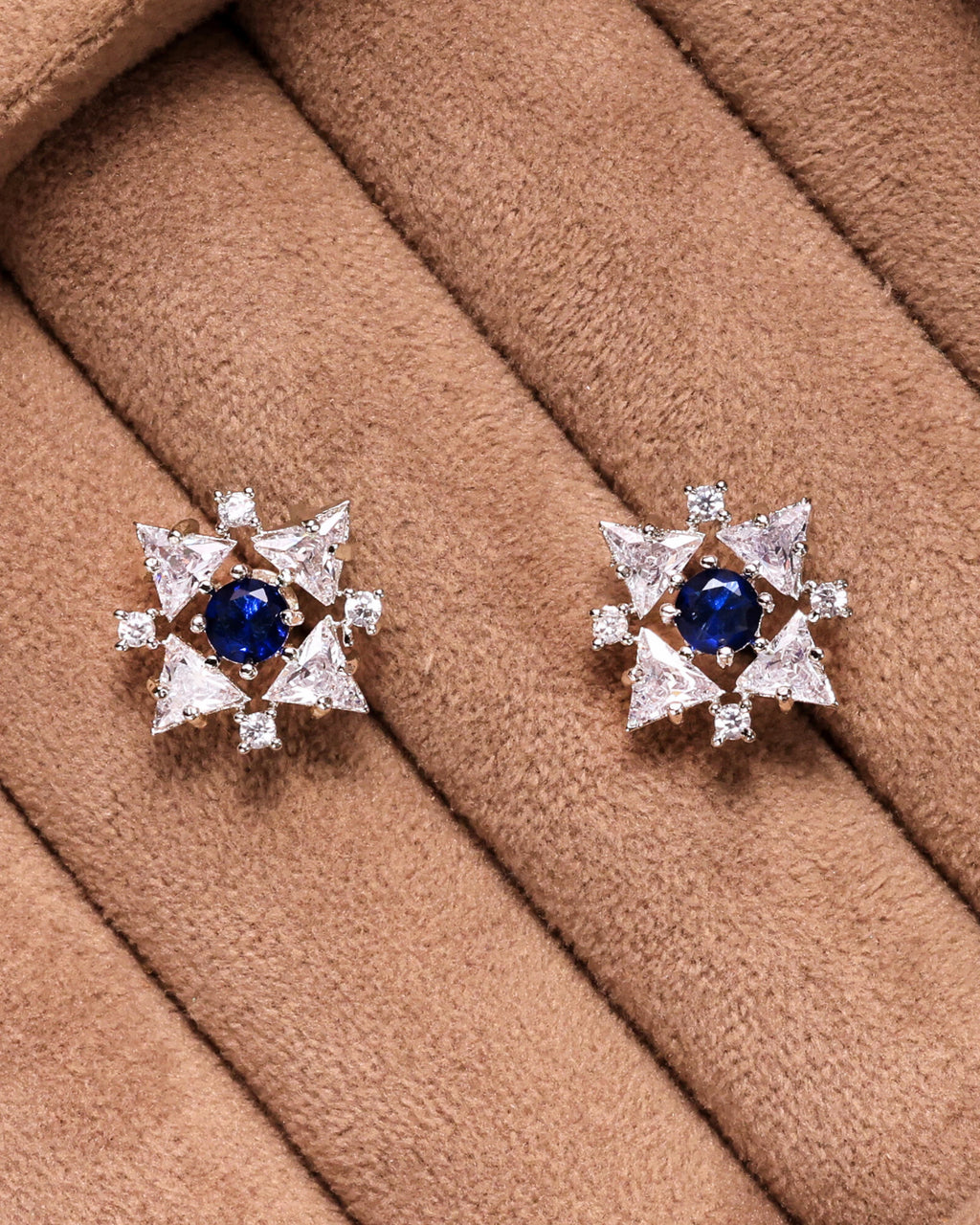 Blue Poker Earring