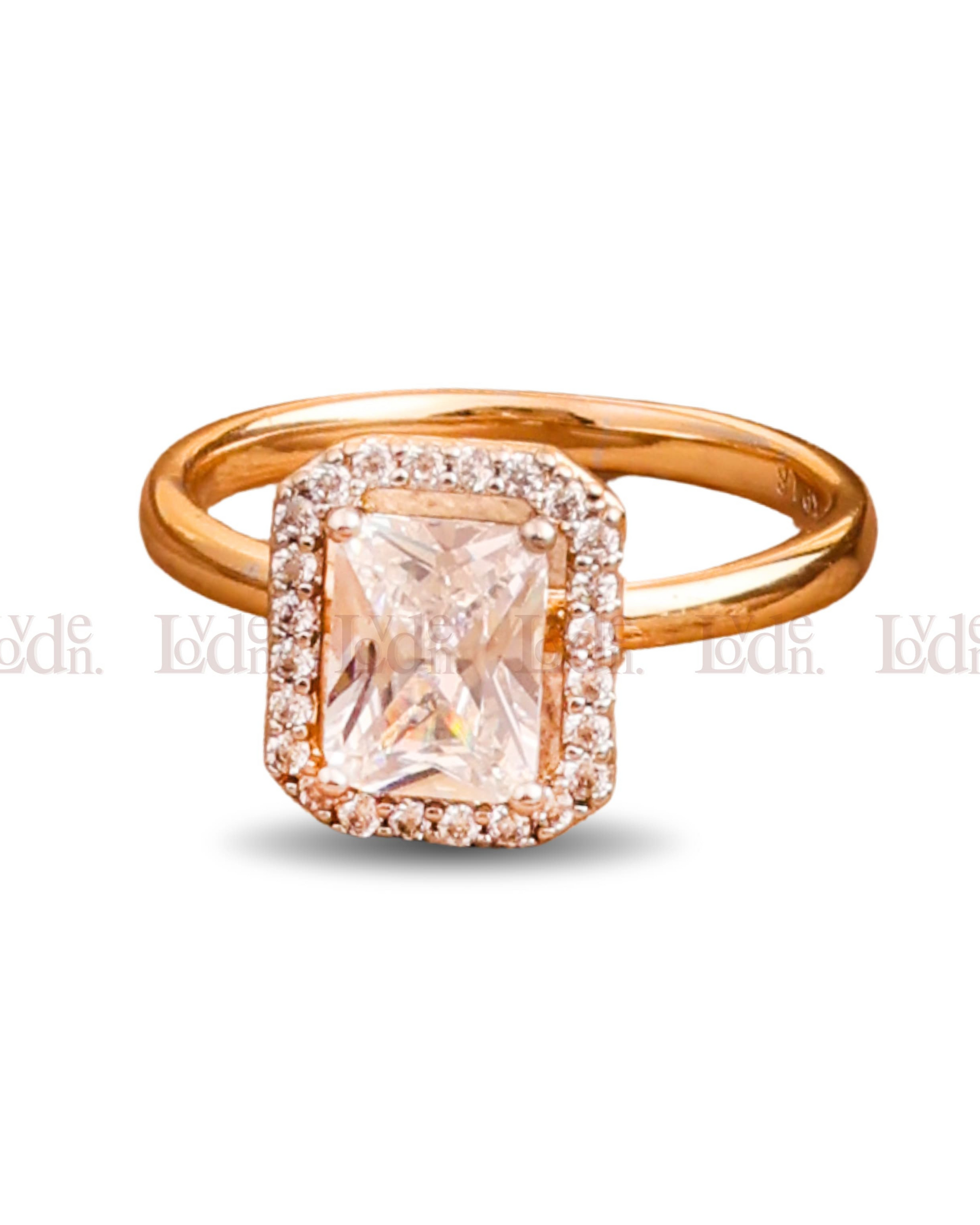 Cushion-Cut Zircon Ring