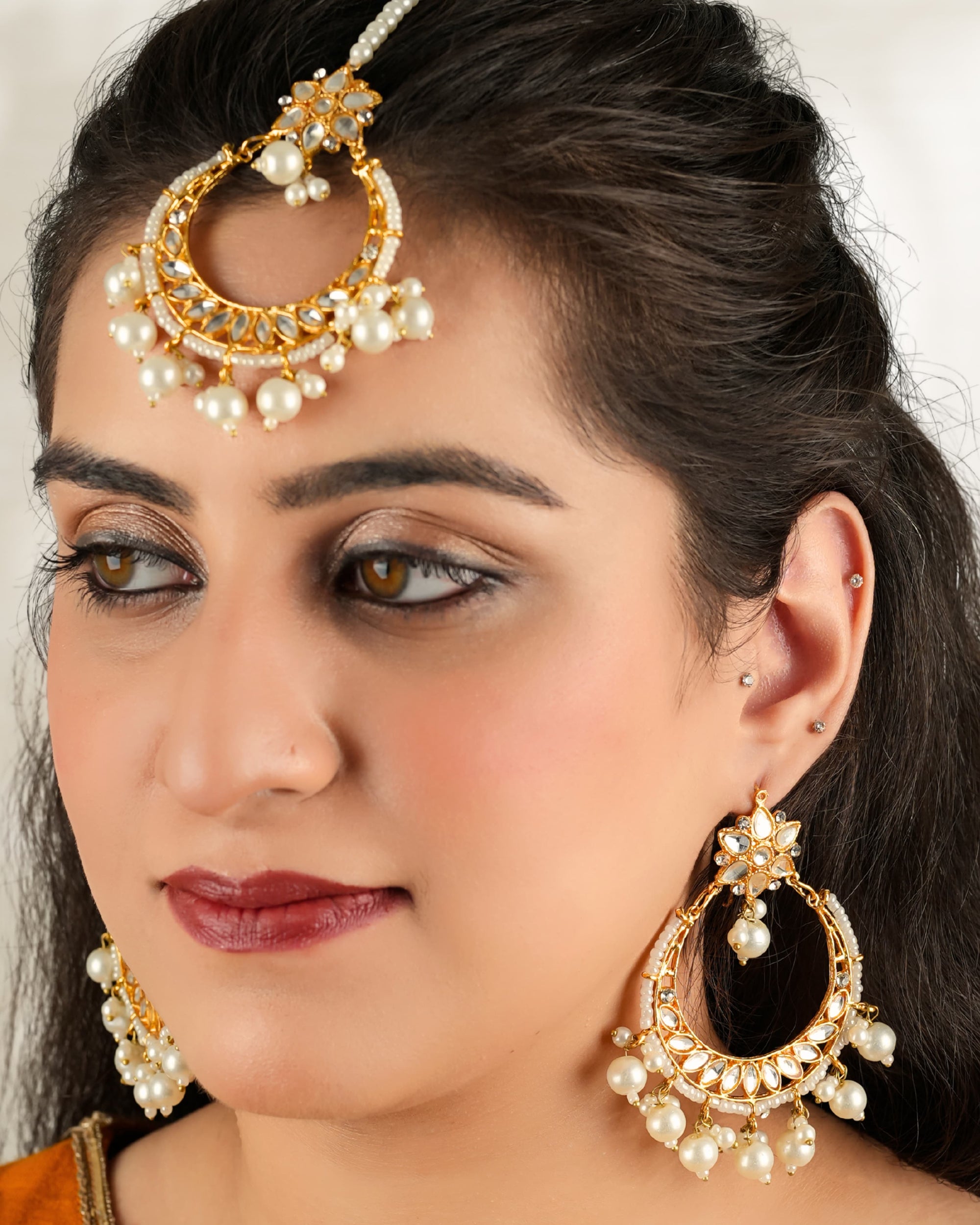 Mehr Chandbali Set with Tika