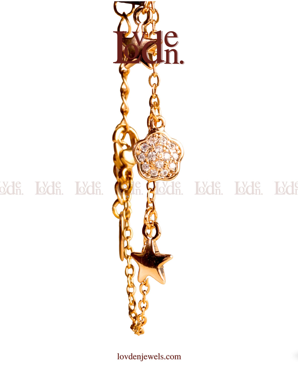 Zircon Studded Charm Bracelet