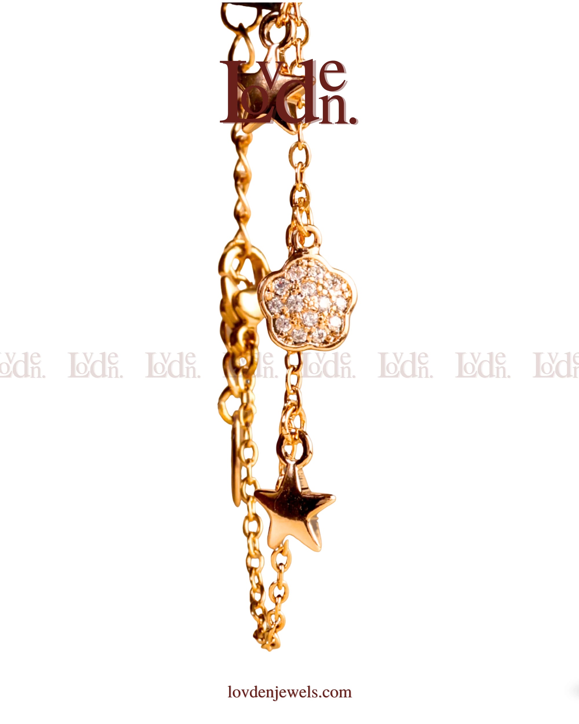 Zircon Studded Charm Bracelet
