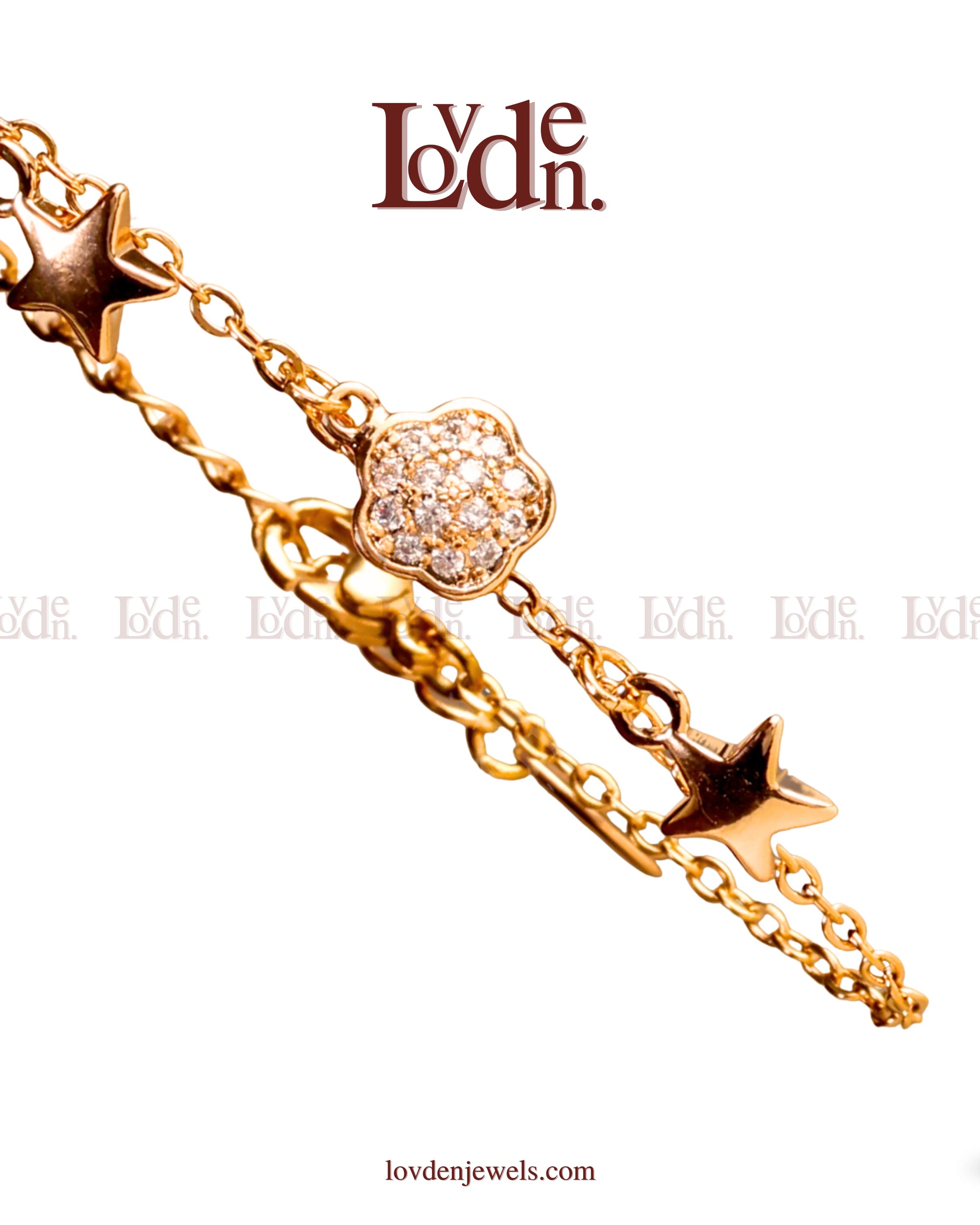 Zircon Studded Charm Bracelet