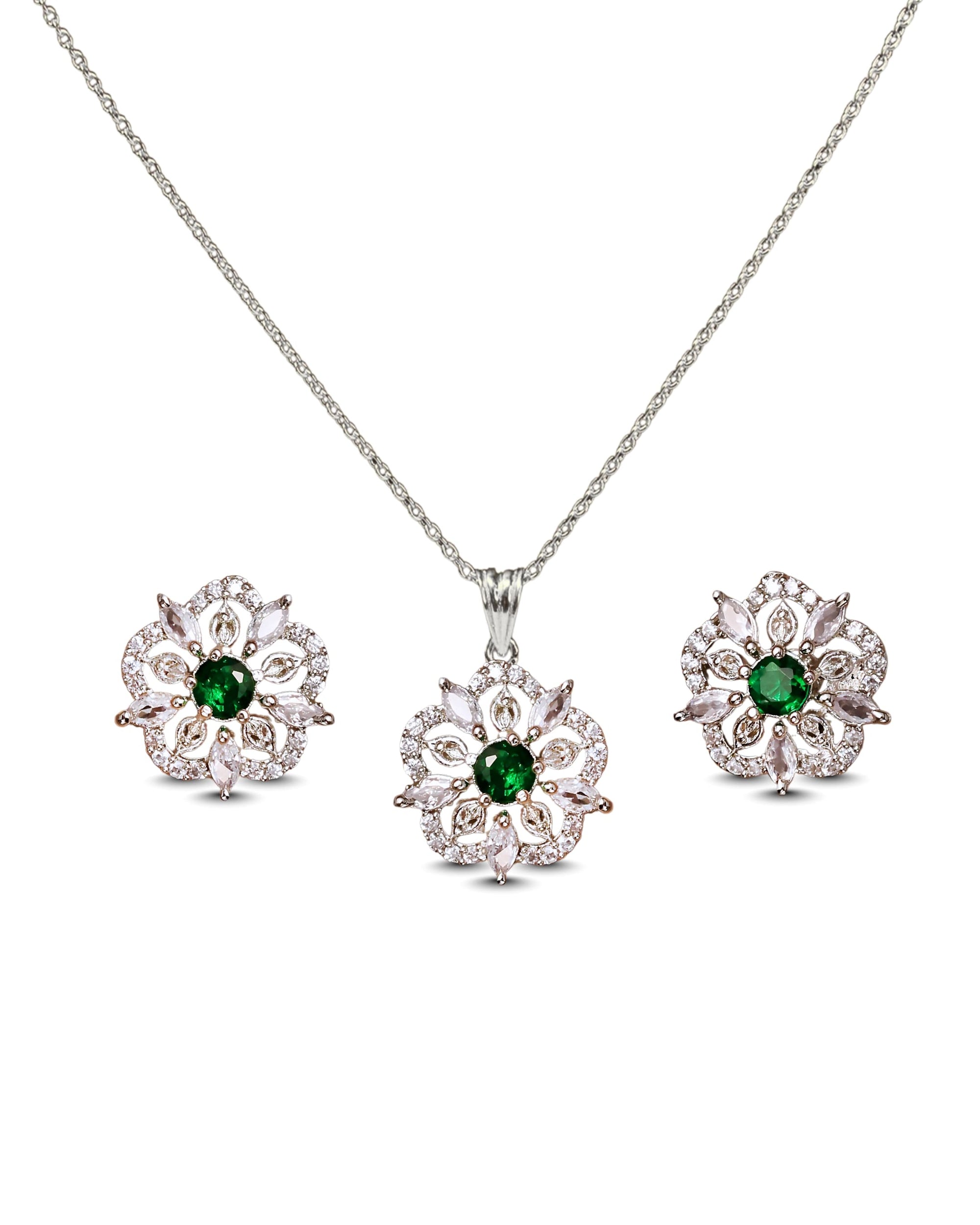Emerald Flower Set