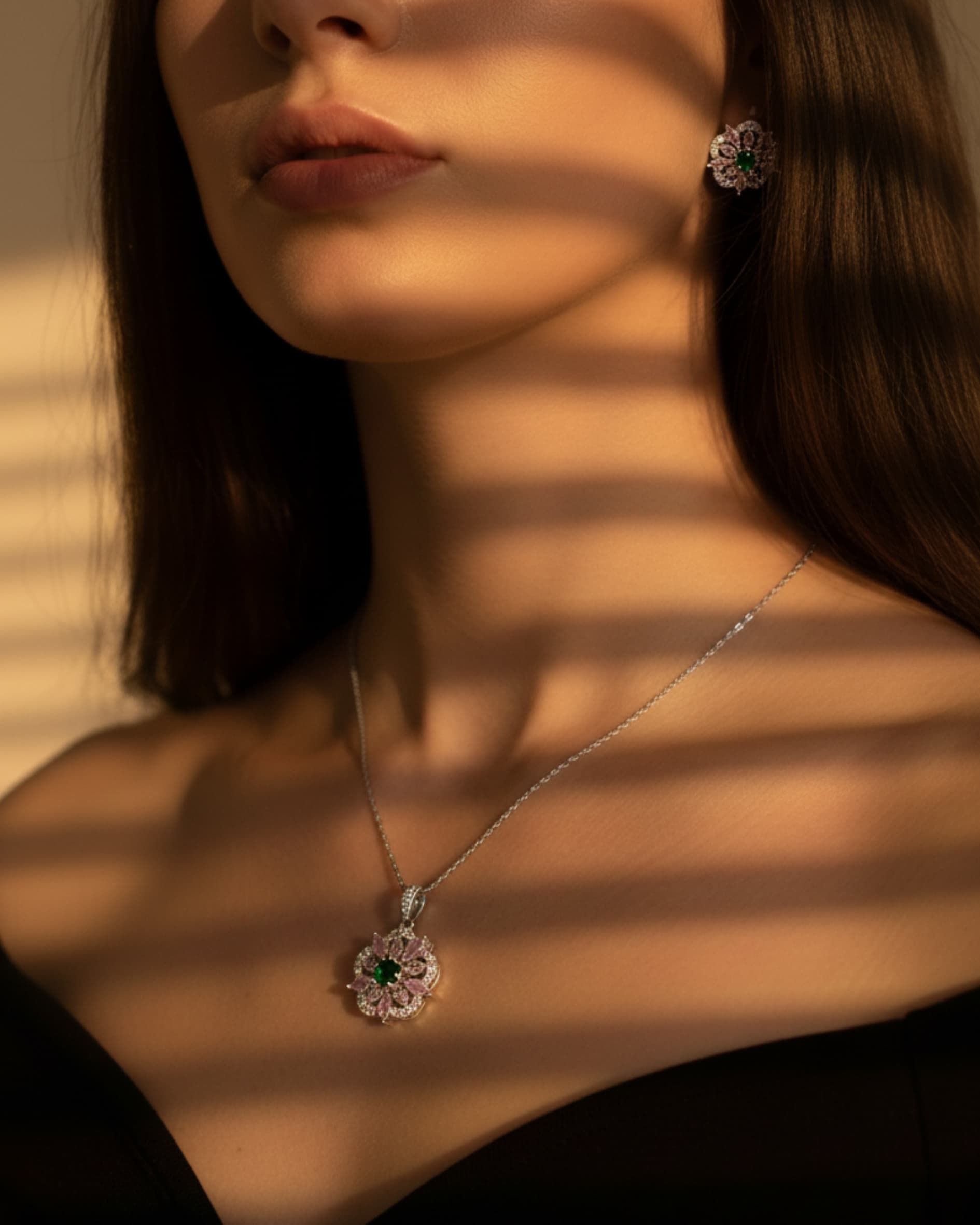 Emerald Flower Set