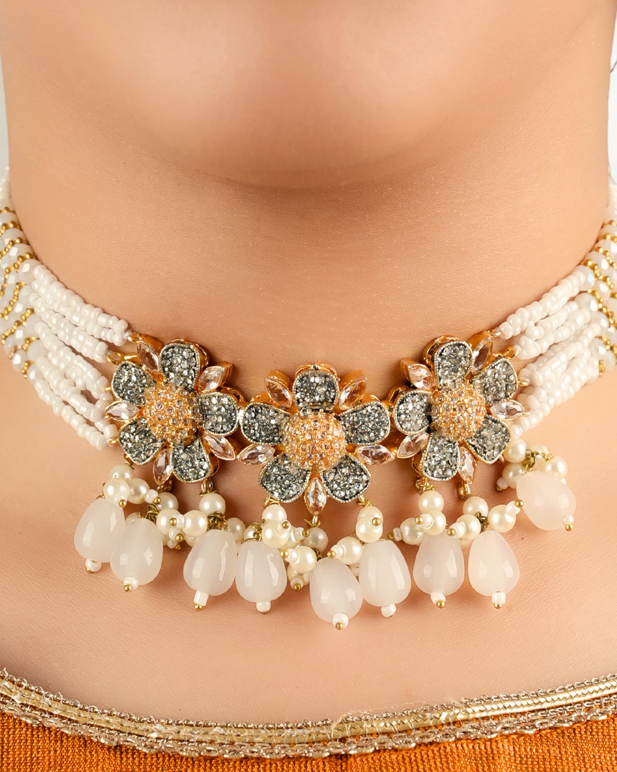 Gul Bahar Choker Set with Tika