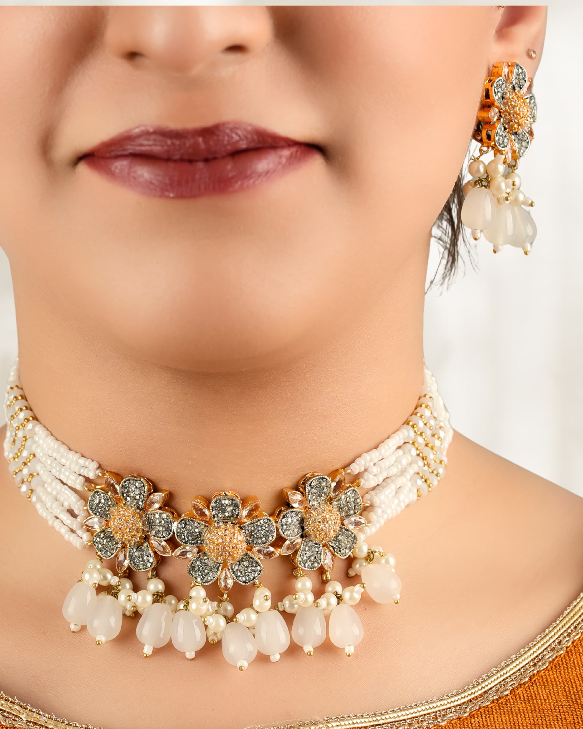 Gul Bahar Choker Set with Tika