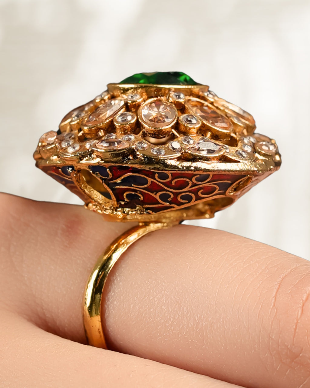 Emerald Ring With Meena