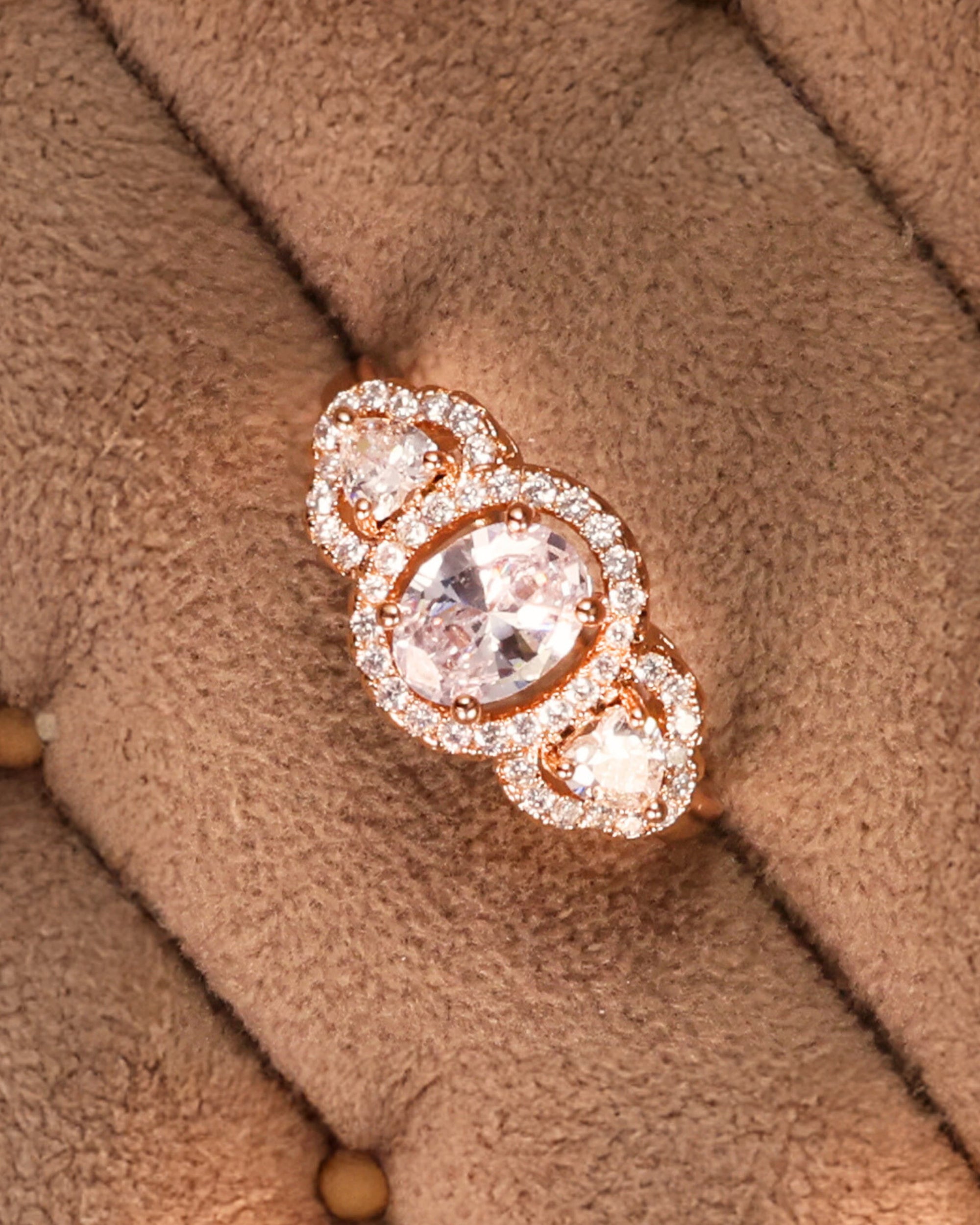 Tristone Zircon Ring