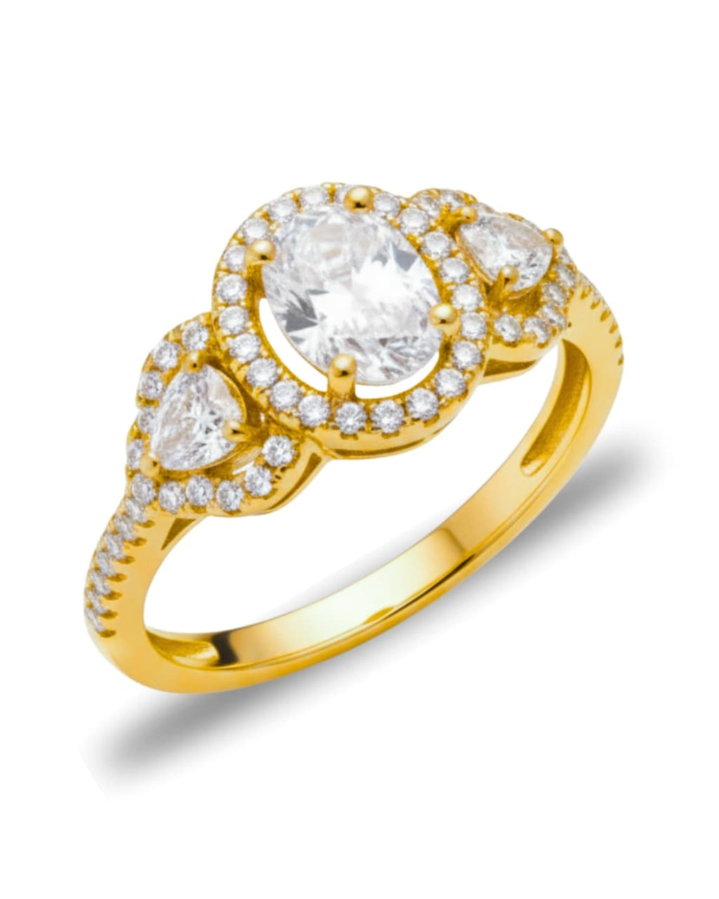 Tristone Zircon Ring