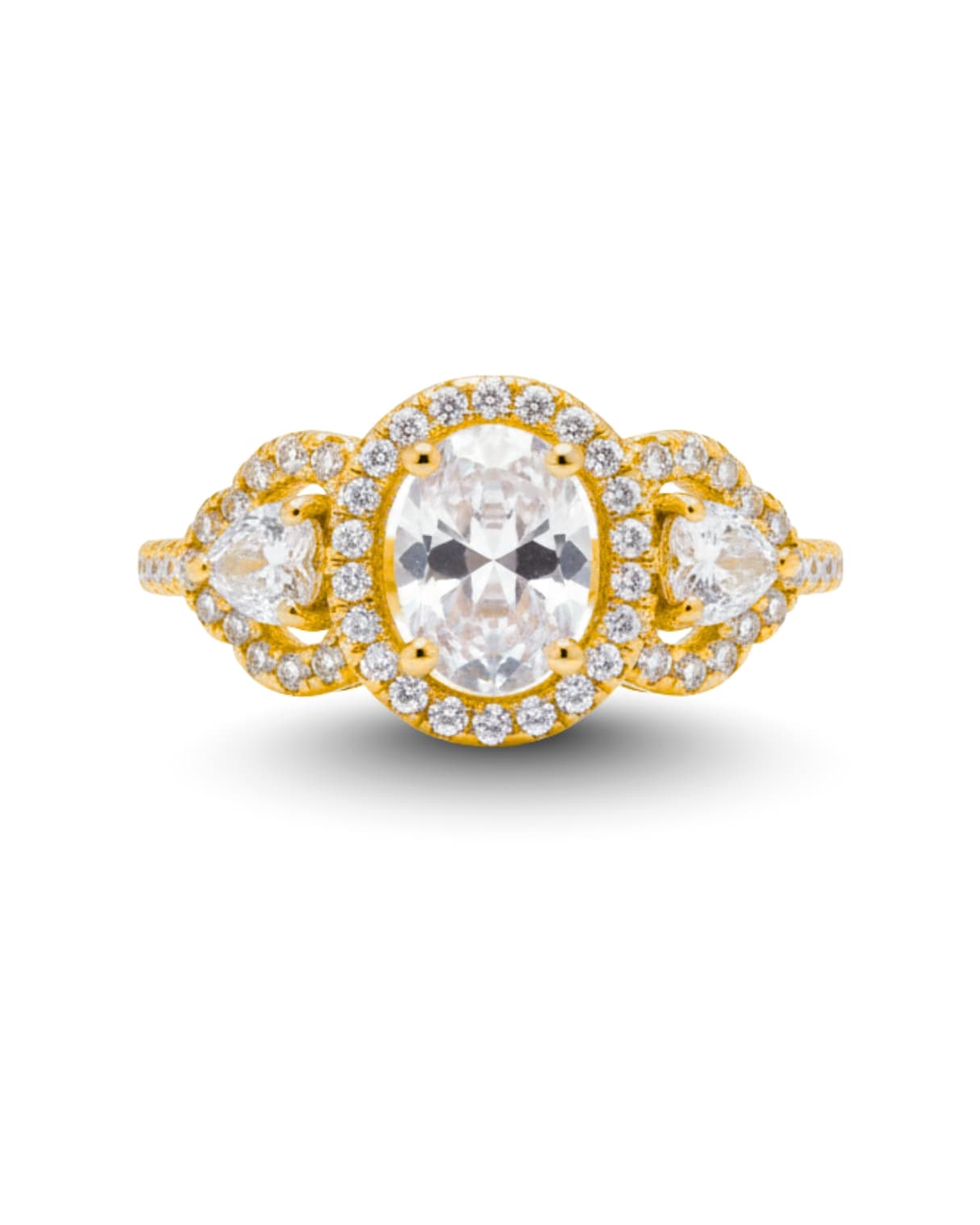 Tristone Zircon Ring