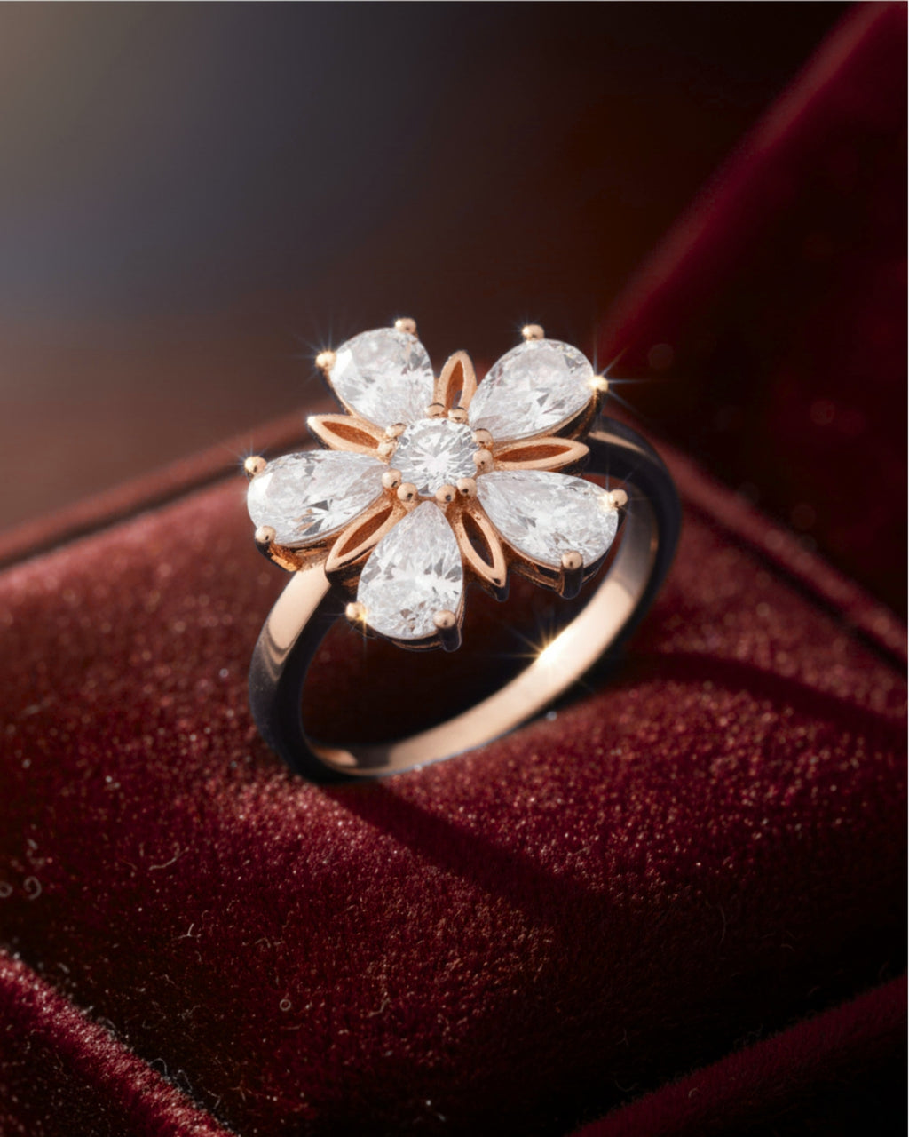 Flower Zircon Ring