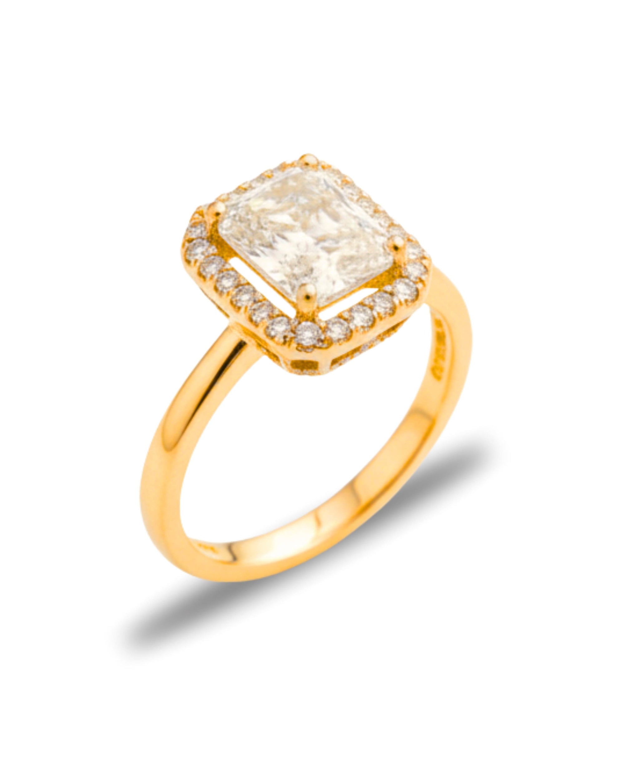 Cushion-Cut Zircon Ring