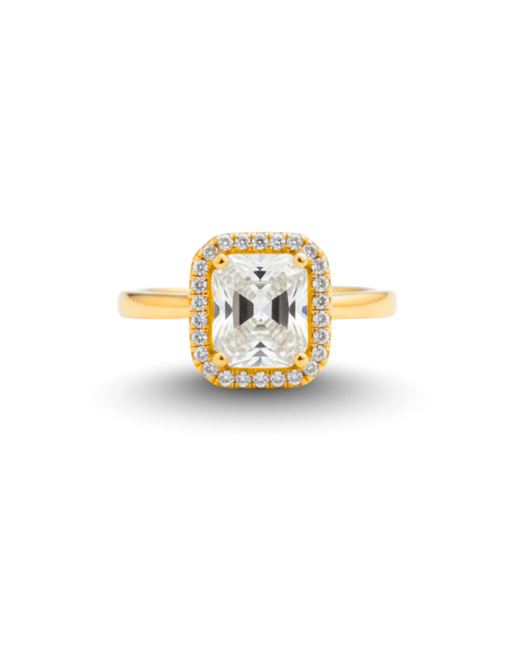 Cushion-Cut Zircon Ring