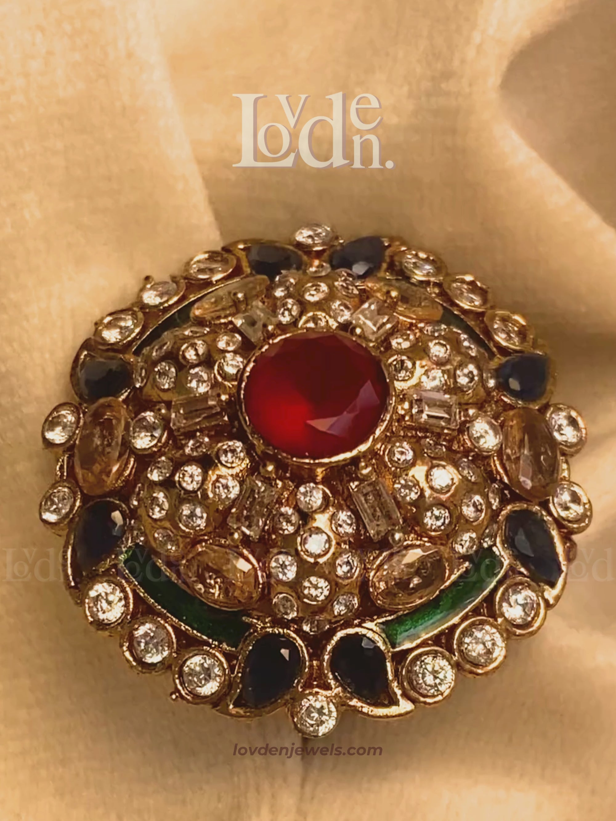 Multicolor Meena Ring